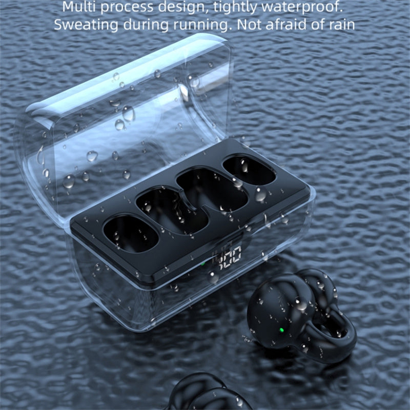 FK8 Bone Conduction Bluetooth-øretelefoner Ear Clip-hovedtelefoner med digitalt display-opladningsetui FK8 Bone Conduction Bluetooth-øretelefoner Ear Clip-hovedtelefoner med digitalt display-opladningsetui